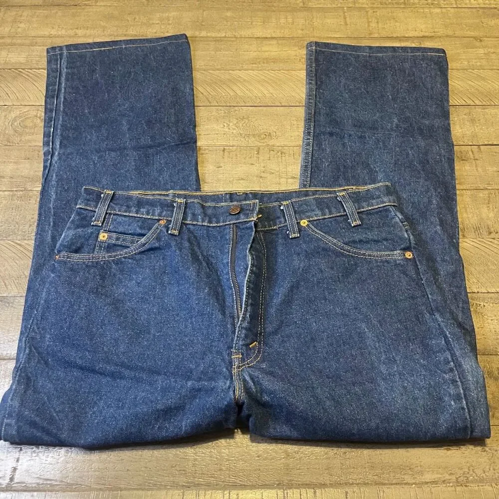 Vintage Levi's 517 NOS Men's Denim Jean Size 36x31 Orange Tab
